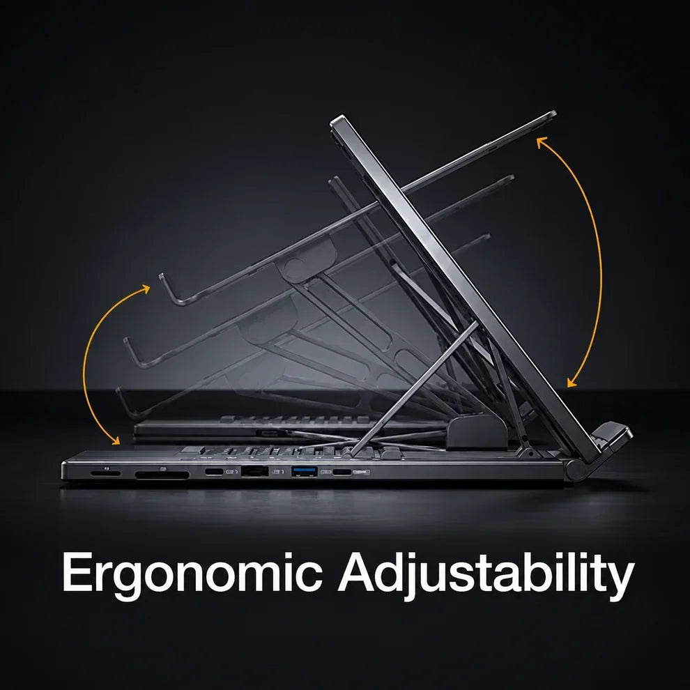 8-in-1 Laptop Docking Station Stand with 4K HDMI, USB Ports & Multi-Device Connectivity