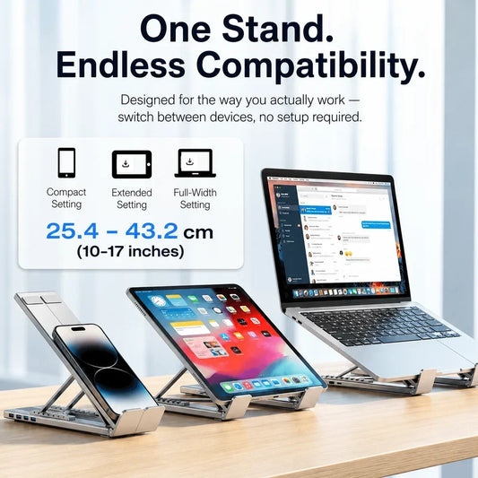 8-in-1 Laptop Docking Station Stand with 4K HDMI, USB Ports & Multi-Device Connectivity