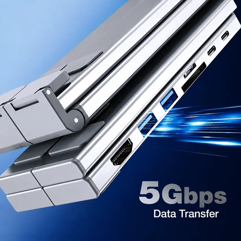 8-in-1 Laptop Docking Station Stand with 4K HDMI, USB Ports & Multi-Device Connectivity